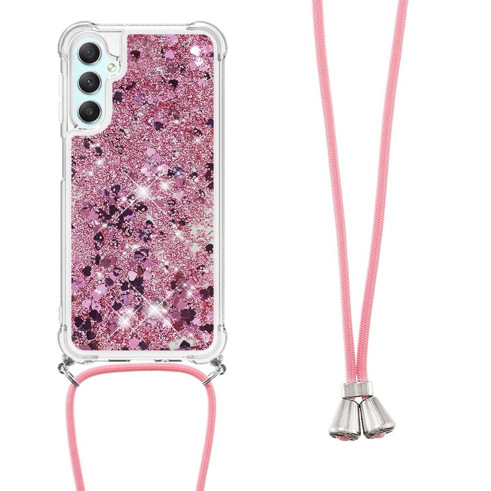 Funda Foxdock Para Samsung Galaxy A25 5G Con Cuerda Ajustable, Brillo Líquido, Protección Antigolpes Y Lente – Ideal Para Regalo