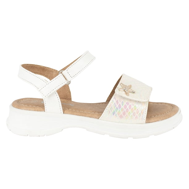 Sandalia con Velcro Aral Blanco Bamboo