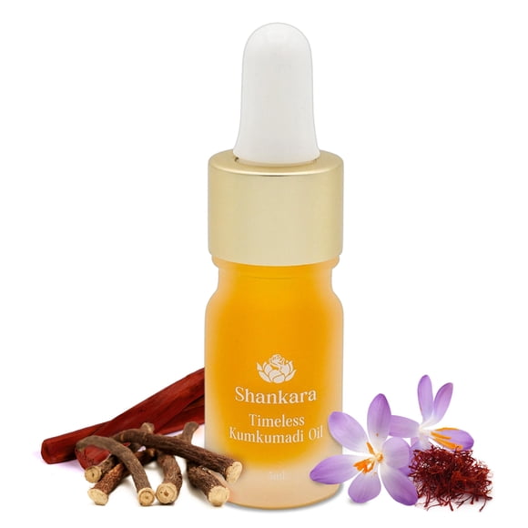 Aceite facial Shankara Kumkumadi con azafrán y hierbas ayurvédicas