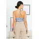 thumbnail image 3 of Body de Malla con Estampado de Ondas en Color Crema y Azul, Cuello Asimétrico y Tirantes Anudados, 3 of 5