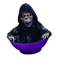 Magideal - Decoraciones De Halloween Cráneo Prop Esqueleto Resplandeciente Fantasma Espeluznante Plato De Fruta Decorativo Fantasma Difícil Para El Césped Casa Estiloe