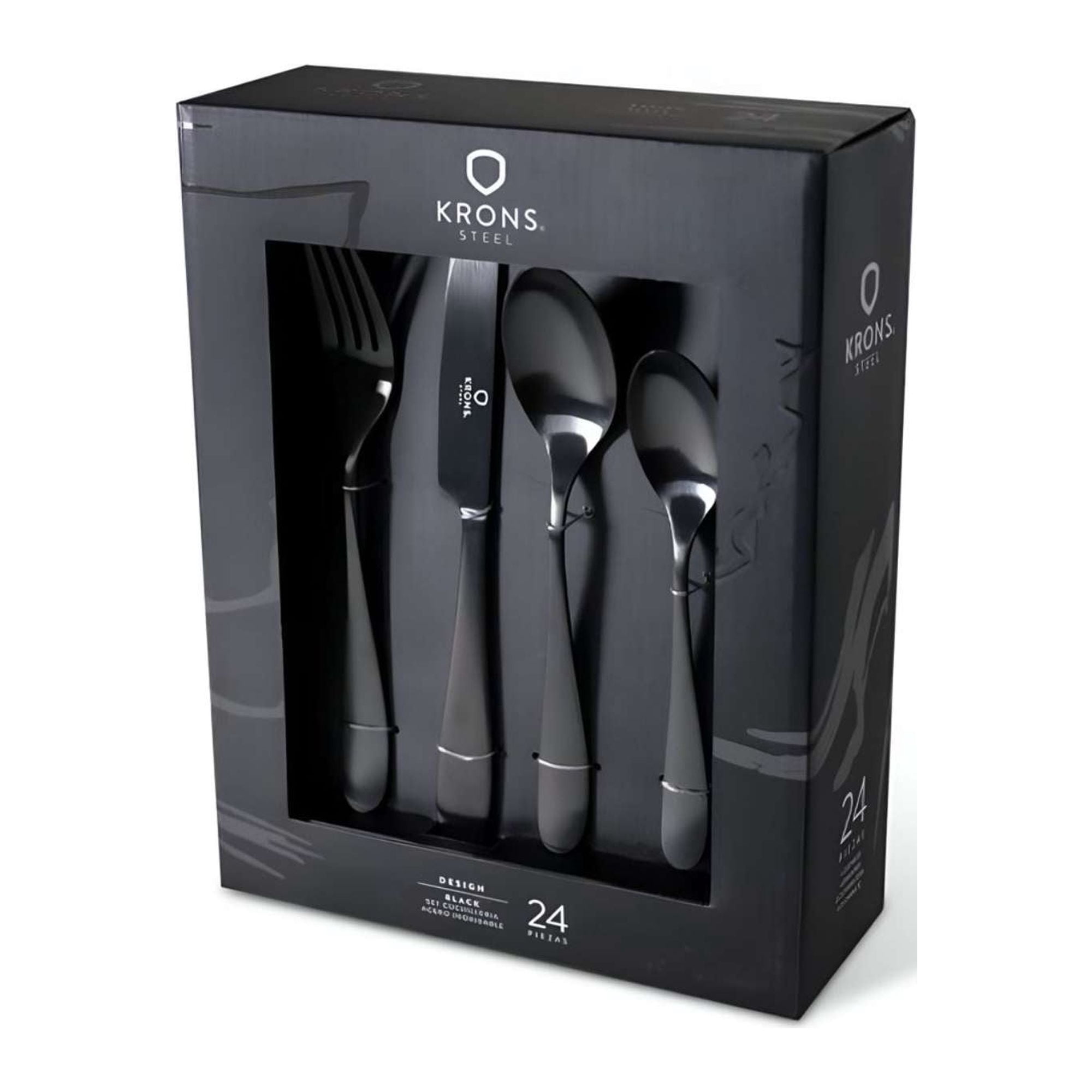 Cuchillería De Mesa 24 Piezas Black - Krons