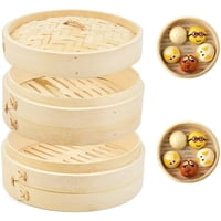 Genérico - Vaporera De Bambú Olla De Vapor Cesta De Vapor Olla 26 Cm