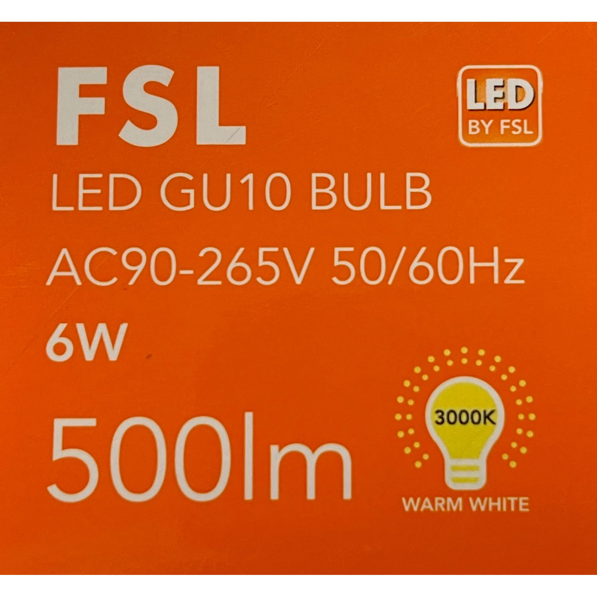 Pack X3 Ampolletas Led Gu10 6w- (luz Cálida) Fsl