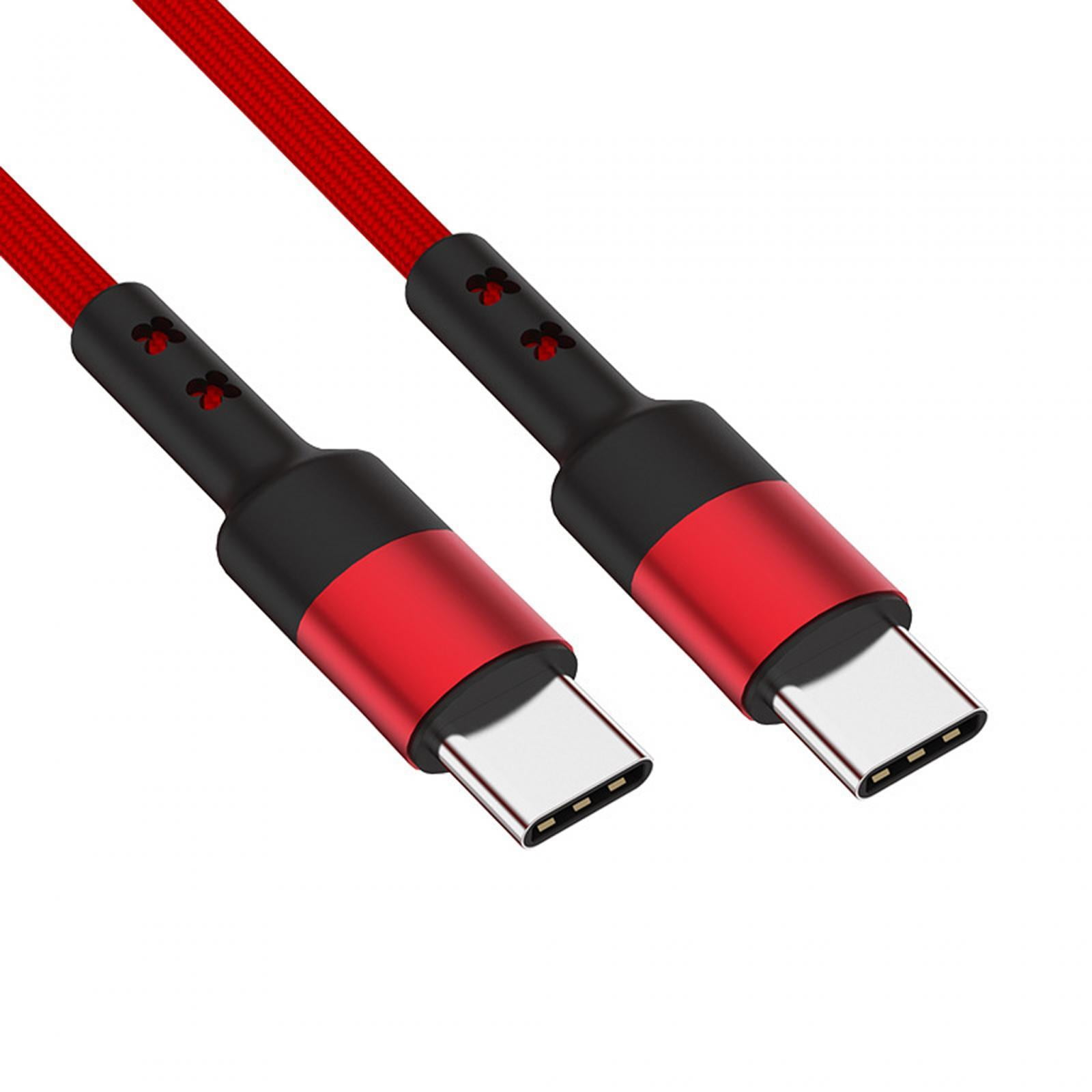 Magideal - Cable De Línea De Datos Usb C A Duradero 60w 3a 3 8mm Cable De Carga Rápida Od Para Notebook Accesorios Para Teléfonos Inteligentes 150 Cm Rojo