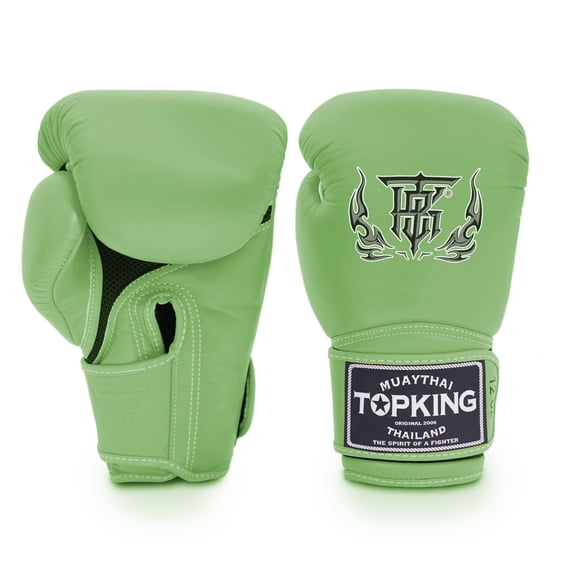 Guante de boxeo TOP KING 283 g verde 10 oz cuero