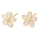 thumbnail image 1 of Aros Topo Topito Pendientes Flor Baño De Oro Zircón Joyas, 1 of 3