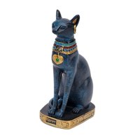 Bothyi - Estatua De La Diosa Gata Bastet, Adorno, Escultura De Bastet Para Armario, Dormitorio, Escritorio, Talla S, Azul