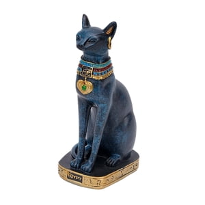Bothyi - Estatua De La Diosa Gata Bastet, Adorno, Escultura De Bastet Para Armario, Dormitorio, Escritorio, Talla S, Azul