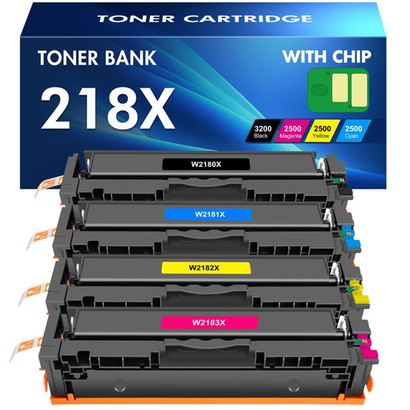 Cartuchos de tóner Toner Bank 218X 218A de alto rendimiento, paquete de 4