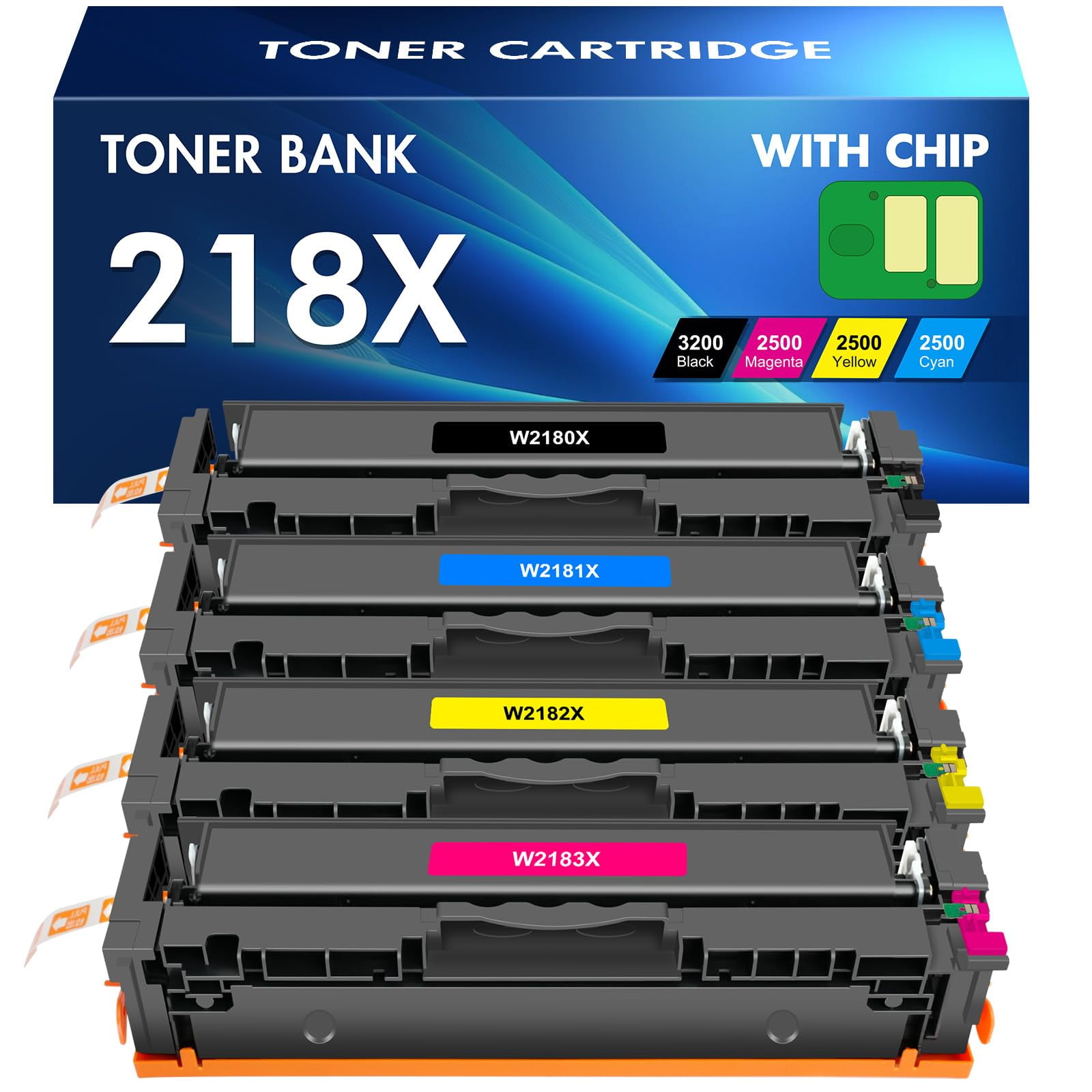 Cartuchos De Tóner Toner Bank 218x 218a De Alto Rendimiento, Paquete De 4