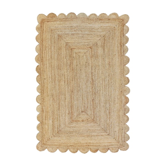 Alfombra Gautam International 183 cm Juta Natural con Borde Festoneado
