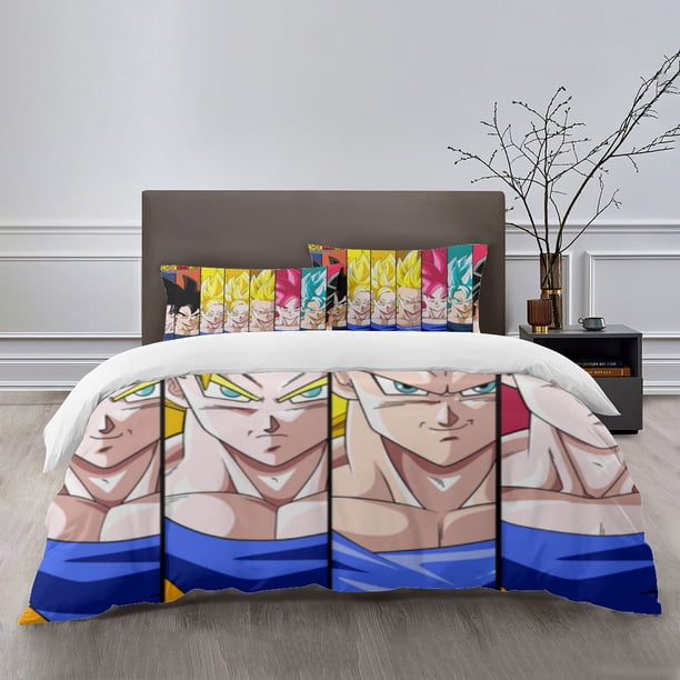 Dragon Ball Bedding Sets Bed Cartoon Duvet Cover Lightweight 3 Piece Bet Sets for Kids Boys Girls