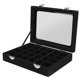 thumbnail image 1 of Caja De Almacenamiento De Anillos Y Collares De Joyería De Terciopelo De Madera, Organizador De Regalo, Color Negro, 1 of 3