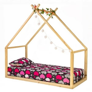 Mpa Decohogar - Cama Para Niños, Base Cama Casa Frontal Sb - 1,5 Plaza