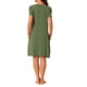 thumbnail image 3 of Vestido de Dormir para Mujer INSPIRE CHIC Cuello en V Manga Corta con Abertura Lateral y Ribete en Contraste para Primavera Verano S Verde Militar, 3 of 6