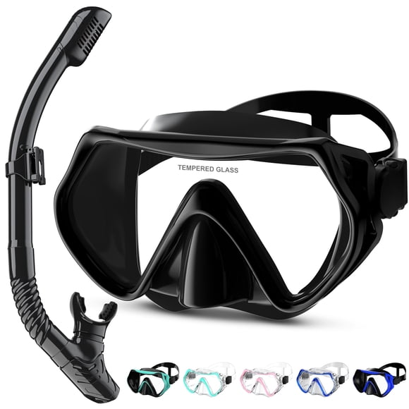 Equipo de esnórquel MELUMILU Dry Snorkel Set con vista panorámica de 180°
