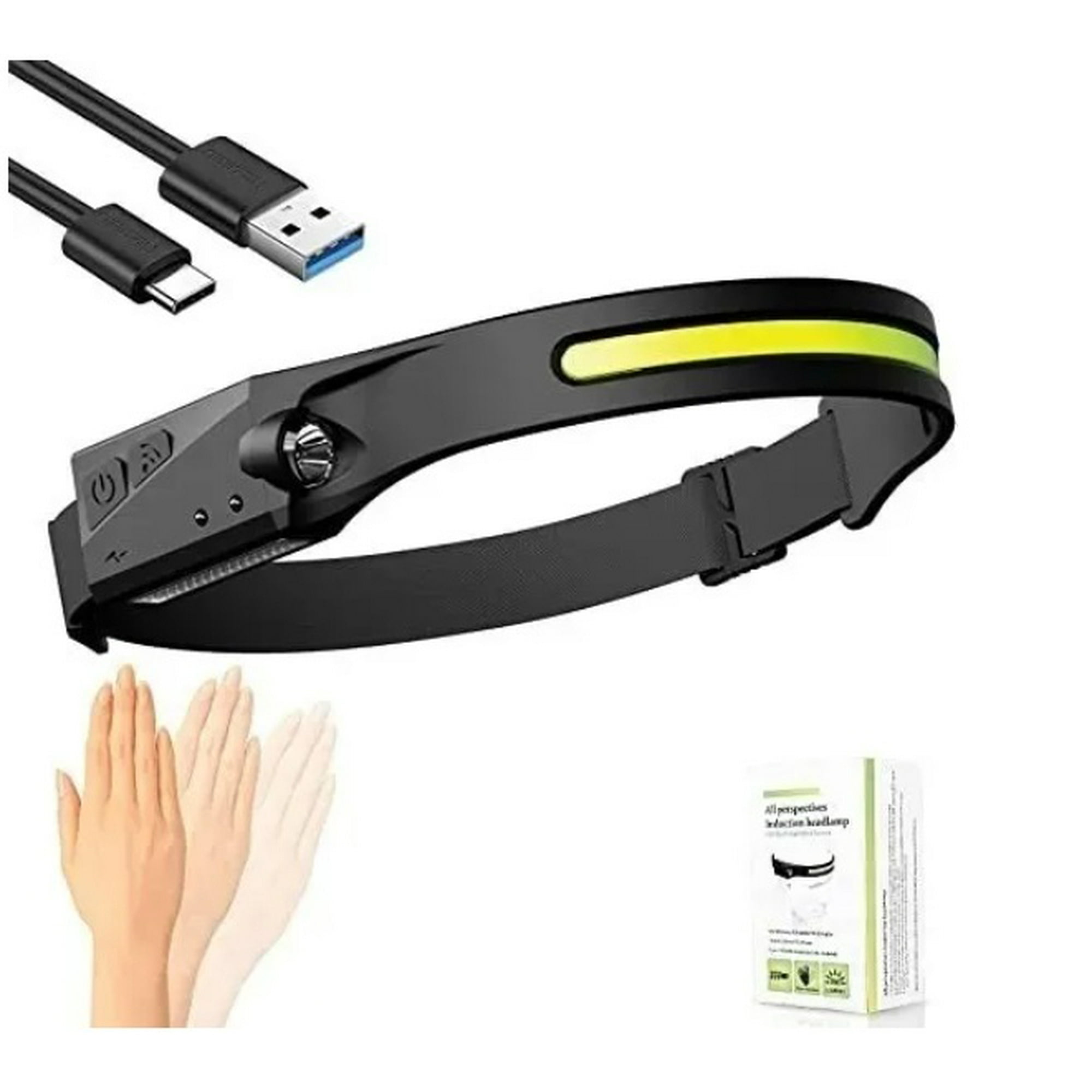 Genérico - Linterna Frontal 350 Lúmenes Recargable Sensor Movimiento