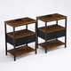 thumbnail image 1 of Pack de 2 Veladores Estilo Industrial Black Wood, 1 of 7