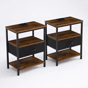 Klik Muebles - Pack De 2 Veladores Estilo Industrial Black Wood