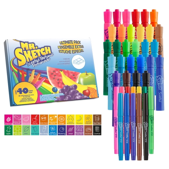 Marcadores Mr. Sketch Paquete Ultimate de 40 Colores Aromáticos