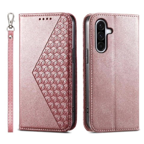 Funda Flip Foxdock Para Samsung Galaxy A17 , Estilo Billetera Con Diseño Rombo, Correa De Mano Y Soporte, Uso Diario