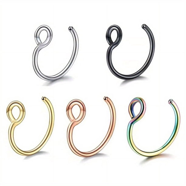 3/5pcs Stainless Steel Septal Ring Clip for Unisex - Non-Piercing Body Jewelry for a Natural Look