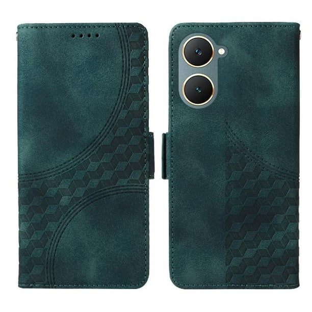 Carcasa FOXDOCK Vivo Y03 4G de cuero PU, diseño acolchado clásico, protección contra caídas y rayones