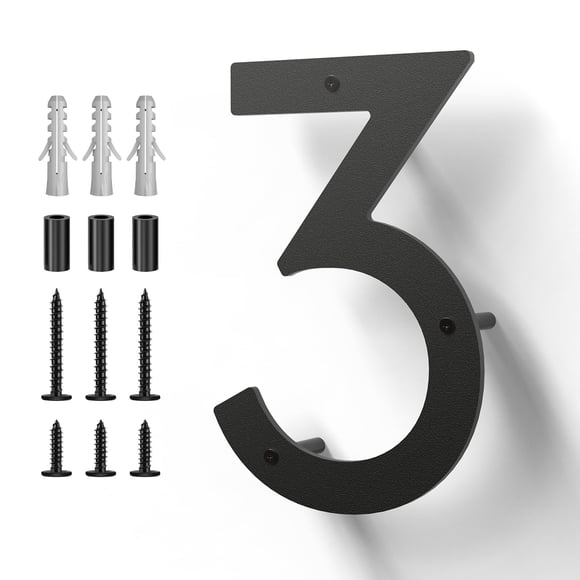 Números Para Casa De Acero Inoxidable Negro De 10 Cm