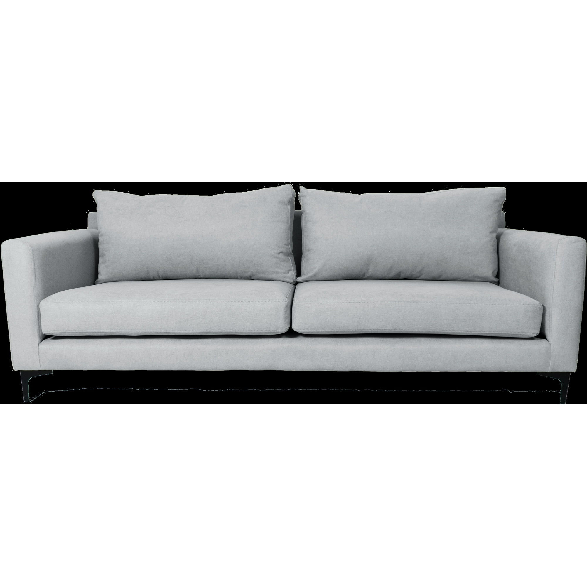 Induhome - Sofa Elena 2 Cuerpos Felpa Gris