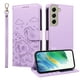 thumbnail image 1 of Funda Cartera para Samsung Galaxy S21 FE Perro Cachorro Grabado con Tarjetas Soporte Correa Morado, 1 of 6