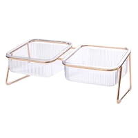 Ioensy - Tazón De Alimentación Elevado Elevado Para Mascotas, Perros Y Gatos, Con Comedero De Soporte, Tazón Doble