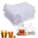 thumbnail image 1 of Xiao Hua 100 Piezas Bolsas de organza de 2.76 inch x 3.54 inch, Pequeñas Bolsas de Regalo Transparentes con Cordón, Bolsas de Regalo Blancas de Bolsa para Boda y Fiesta, Usadas para Sostener, 1 of 4