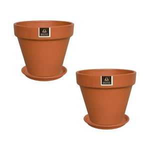 Pottery - Set De 2 Maceta Kony 11Cm Terracota Y Sus Platos