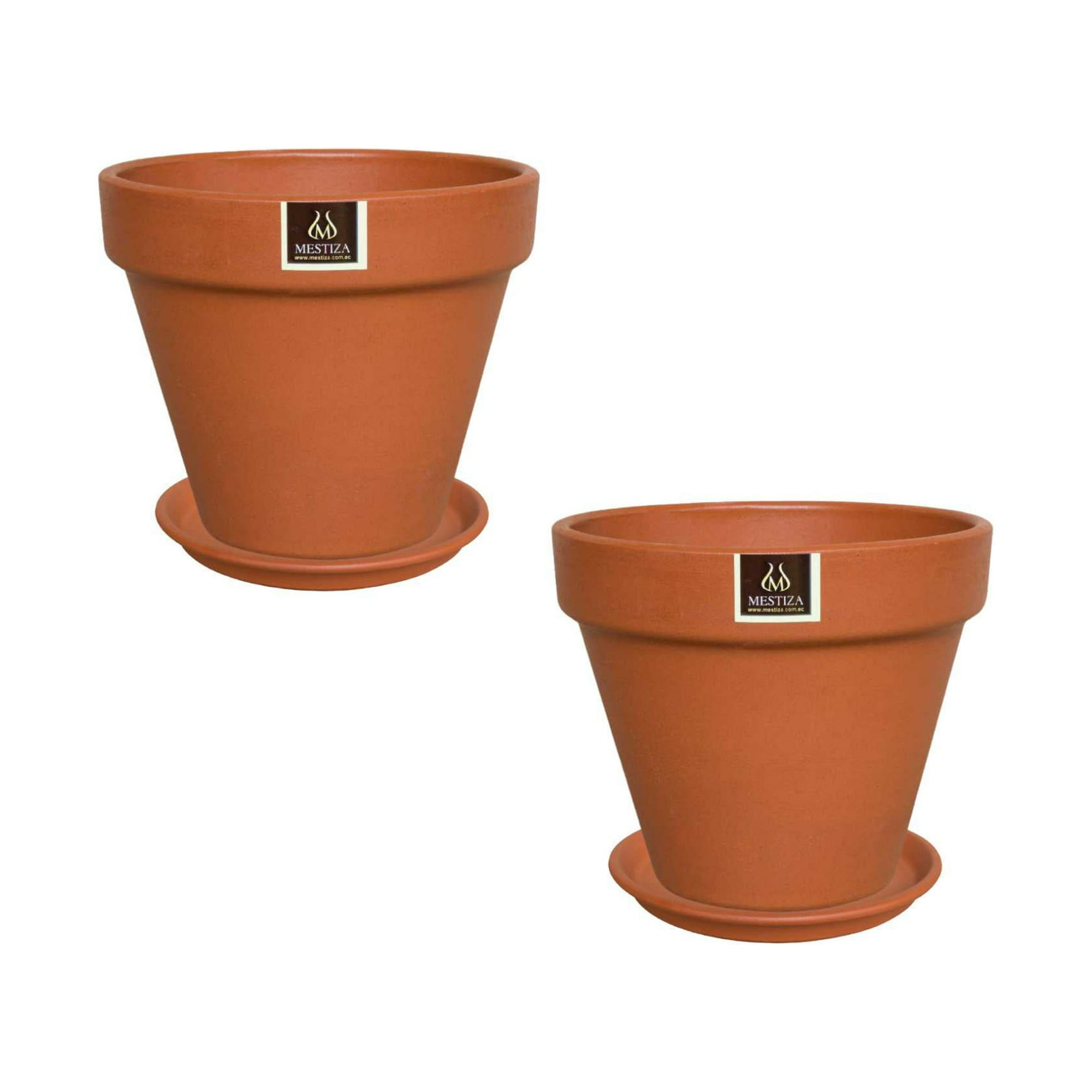 Pottery - Set De 2 Maceta Kony 11cm Terracota Y Sus Platos