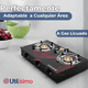 thumbnail image 2 of Cocina Encimera a Gas Licuado Vidrio 3 Platos Cocinilla Negro, 2 of 6