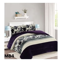 Genérico - Cobertor Chiporro 1 1/2 Plazas - Morado Flores M84