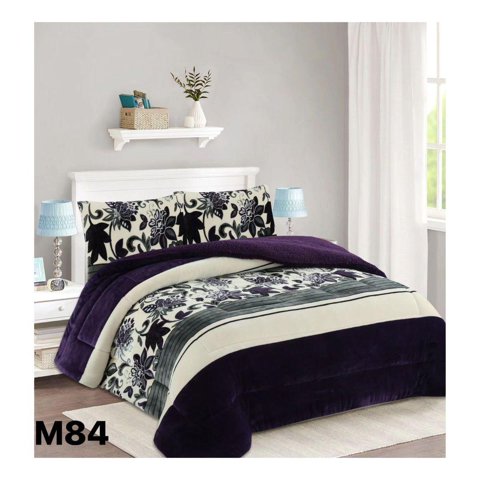 Genérico - Cobertor Chiporro 1 1/2 Plazas - Morado Flores M84