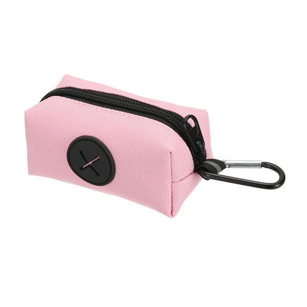 Uxcell Soporte para Bolsas de Excremento, Dispensador Reutilizable Portátil para Correa de Perro con Cremallera, Bolsa de Residuos de Mascotas, (1Pcs, Rosa), Para Exterior / Viaje / Paseo