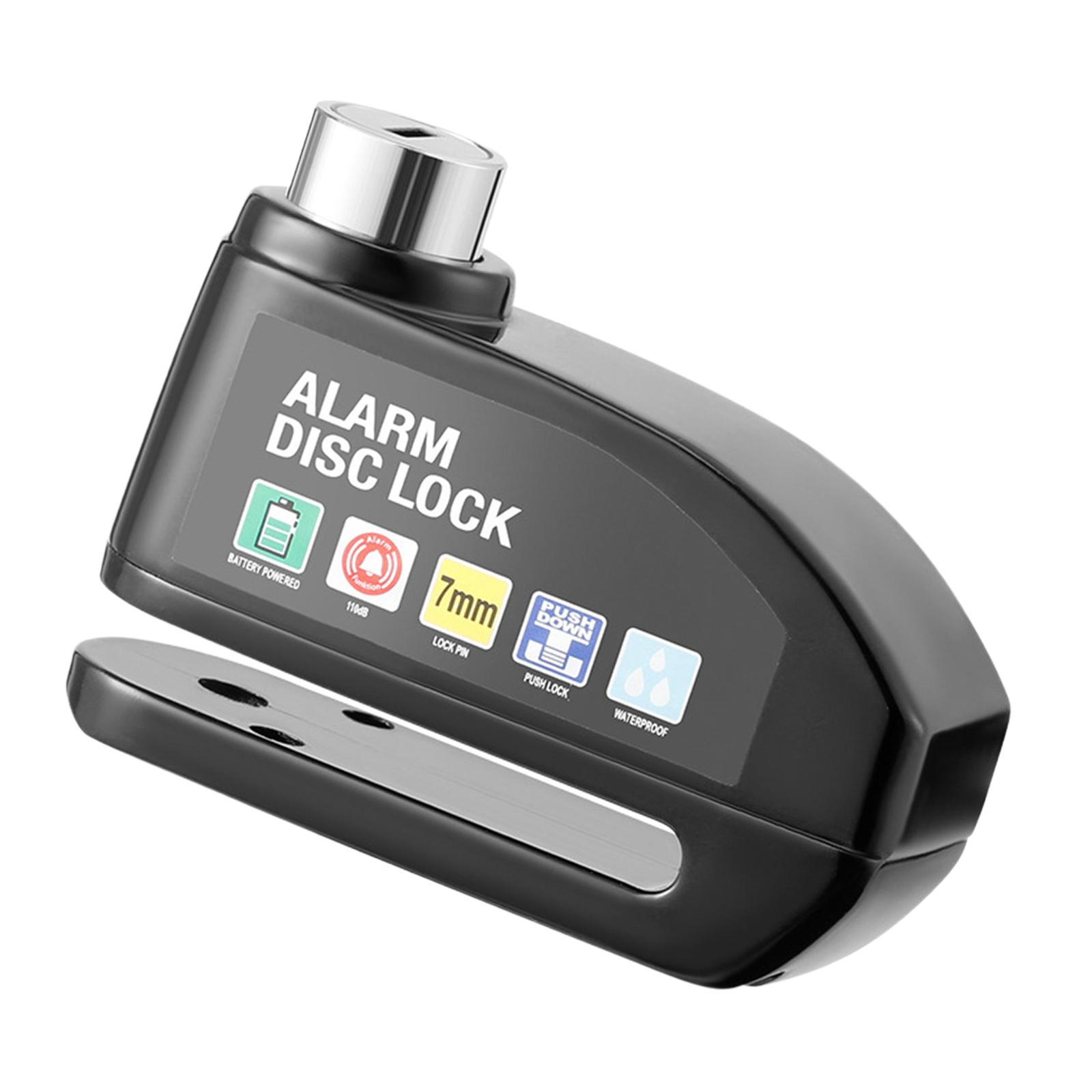 Magideal - Candado De Disco Con Alarma Genérico Para Diámetro De Orificio De 7 Mm O Más. Accesorios Para Ciclismo. Negro