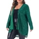 thumbnail image 4 of Agnes Orinda Trajes de Halloween para Mujeres Tallas Grandes Chaquetas de Lentejuelas de Colegio Escolar Brillantes con Frente Abierto de Manga Larga Abrigo Exterior Chaqueta Brillante 2X Verde Oscuro, 4 of 6
