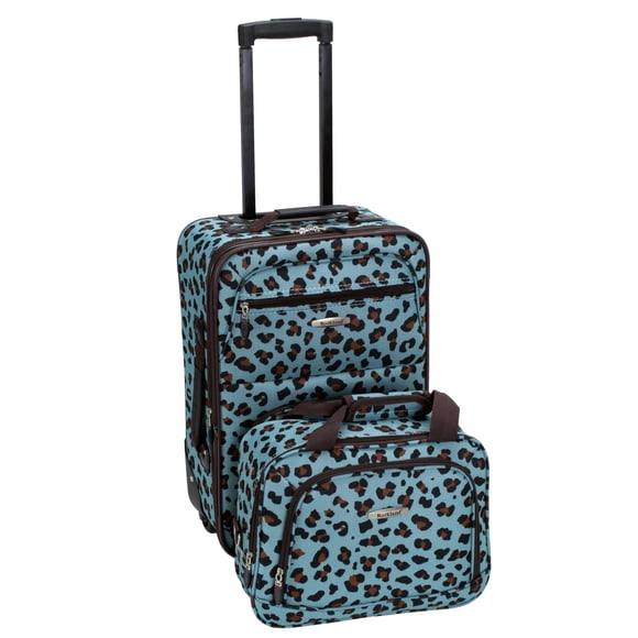 Set de equipaje Rockland Fashion Softside Upright Blue Leopard