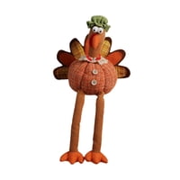 Magideal - Escultura De Muñeca De Pierna Larga Para Decoración De Acción De Gracias, Pavo De Peluche De Cosecha De Otoño Para Estante, Sofá, Guardería, Mujeres Y Naranja