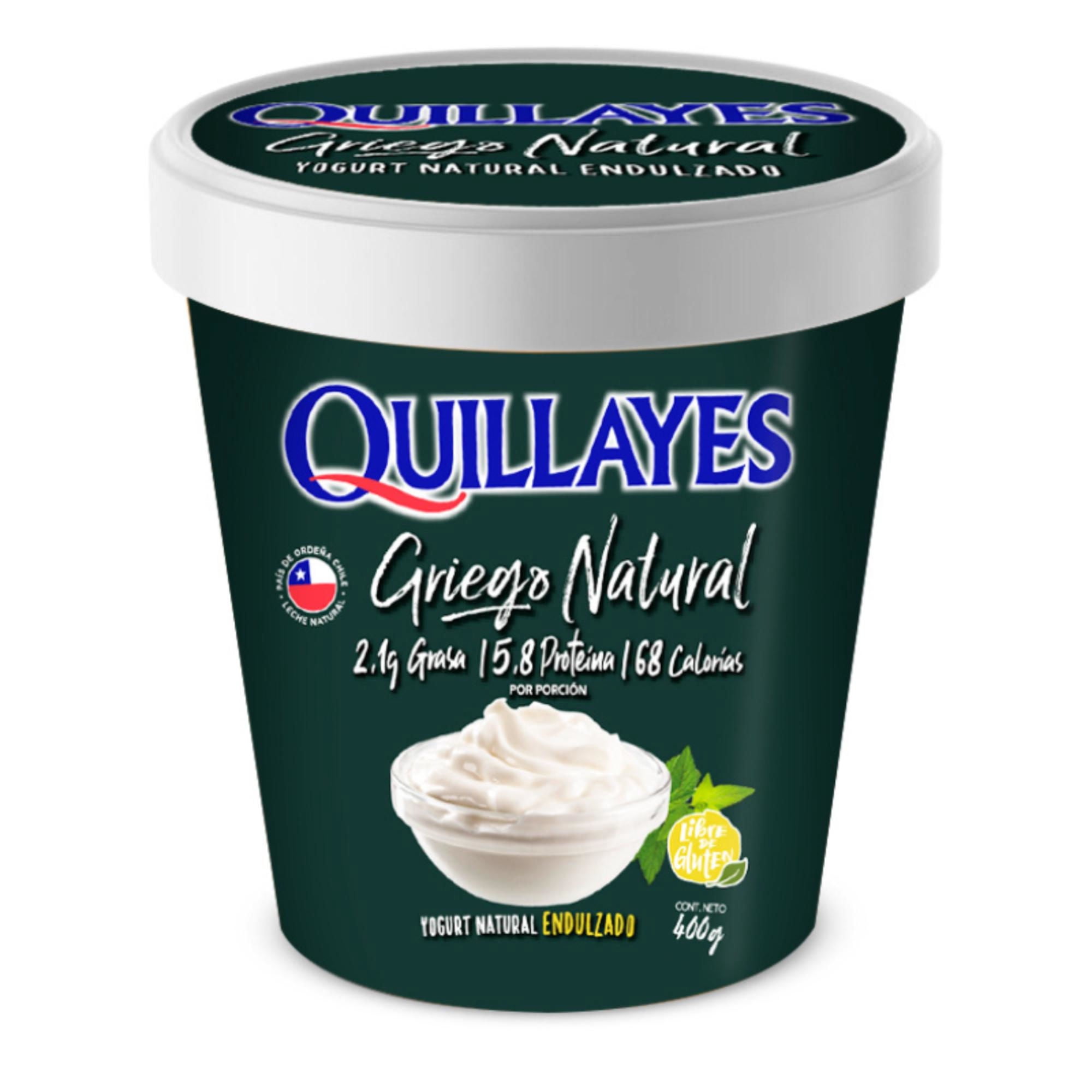 Yoghurt Griego Natural Endulzado Pote 800 g Quillayes