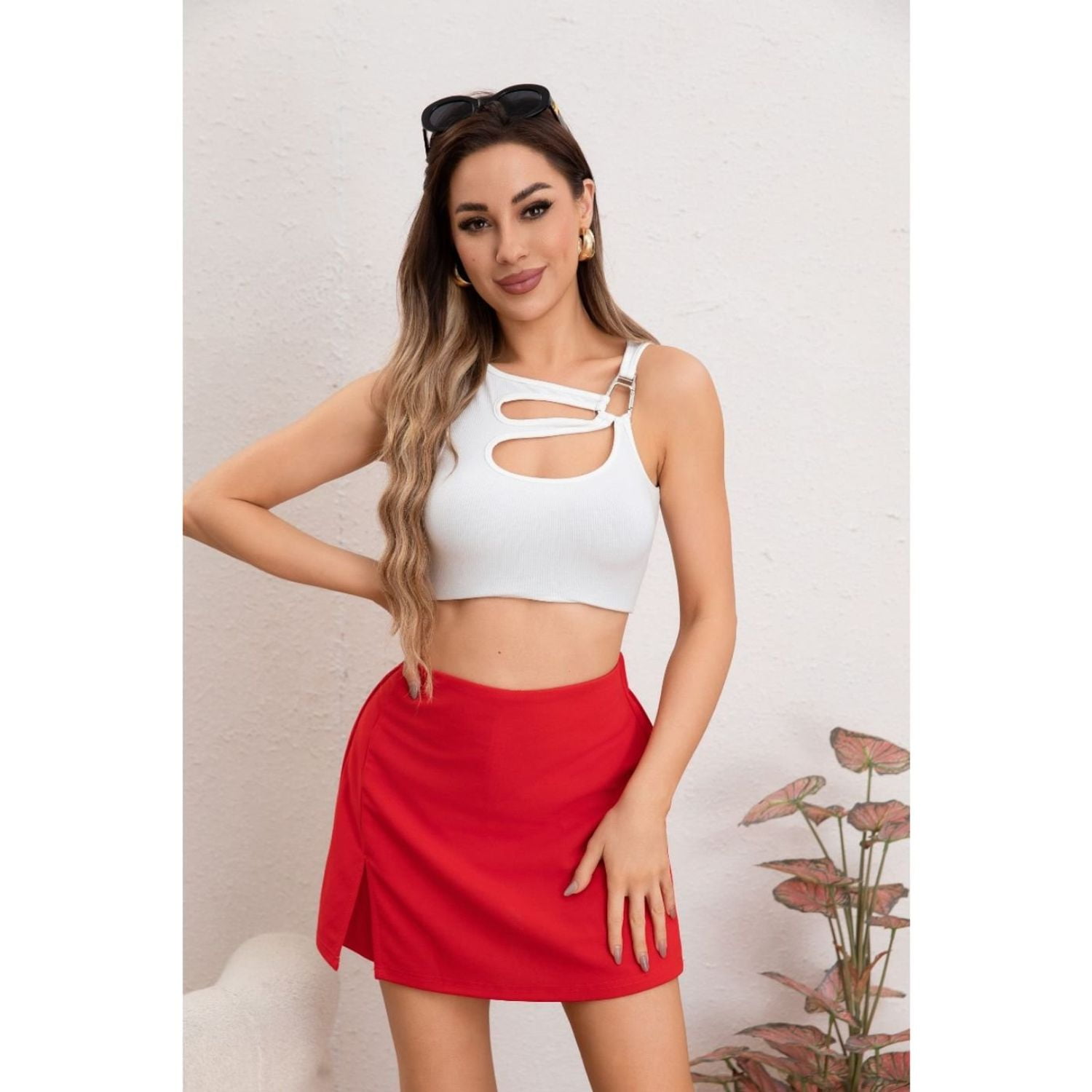 Likeshop - Mini Falda Short Recta Mujer Elastizada Tiro Alto Excelente Calidad108