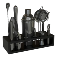 Set Coctelera Belug 13 Piezas Negro Highball & Chaser Cocktail Kit Acero Inoxidable