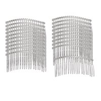 Magideal - 20 Piezas Peines Para Velo De Novia, Peineta Para El Cabello Para Novia, Para Mujeres Y Niñas, Diadema, Peines Con Pinza Para El Cabello De Alambre De Plata
