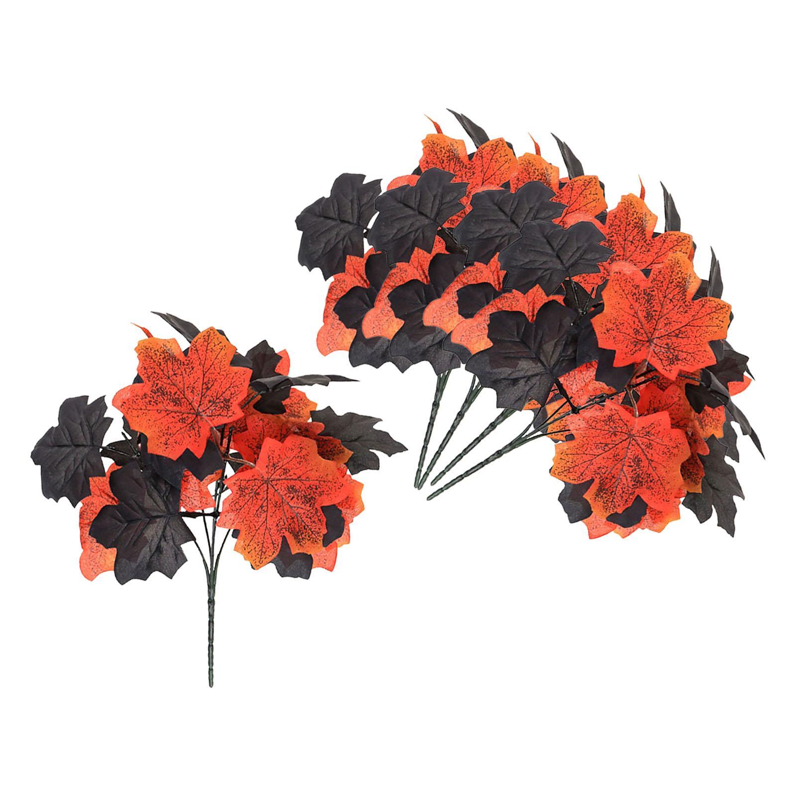 Bothyi - 5 Uds. Tallos Florales De Halloween Diy Decoración De Otoño Decoración De Granja Ramo De Otoño Hoja Ancha