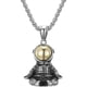 thumbnail image 1 of Collar vintage de acero y titanio para hombre, colgante de astronauta, estilo punk, con cadena de acero inoxidable de 61 cm, metal, sin piedras preciosas., 1 of 7