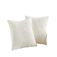 Genérico - Pack De 2 Fundas De Cojin Felpa Blanco